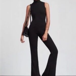 Reformation Elegant Black Sleeveless Jumpsuit